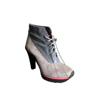 Donna Karan Gray and Black Ankle Booties